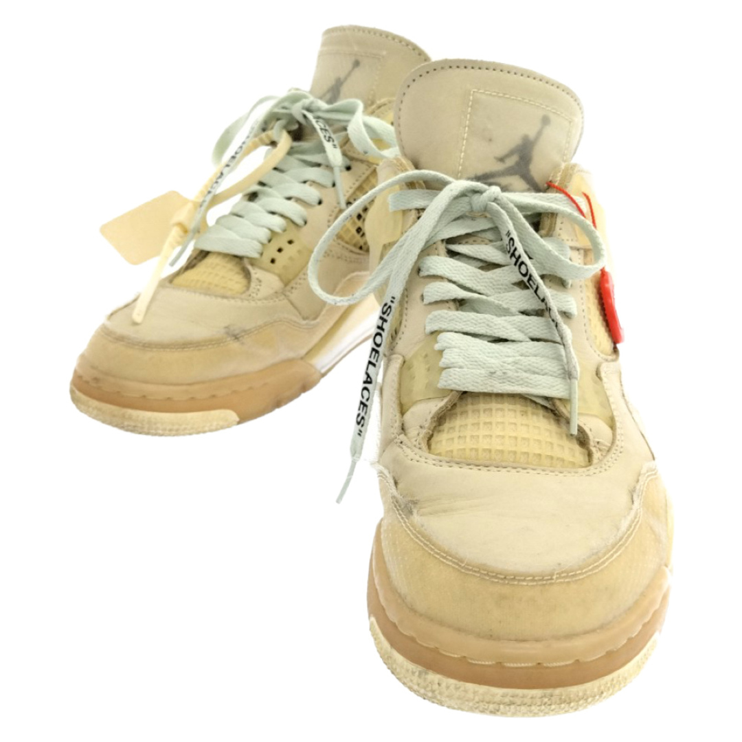 NIKE(ナイキ)のNIKE ナイキ ×OFF-WHITE WMNS Air Jordan 4 SP オフホワイト ウィメンズ エアジョーダン4 セイル ハイカットスニーカー ベージュ CV9388-100 レディースの靴/シューズ(スニーカー)の商品写真