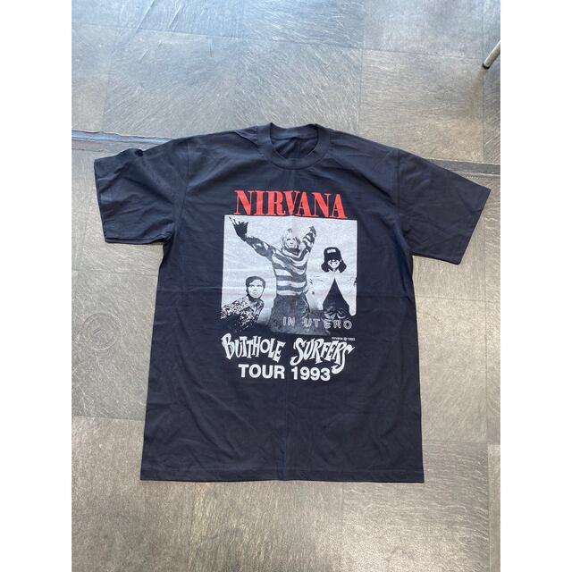 NIRVANA Tシャツ　カートコバーン　ブラック　 メンズのトップス(Tシャツ/カットソー(半袖/袖なし))の商品写真