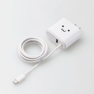 エレコム(ELECOM)のAC充電器 USB Type C 折畳式プラグ 2.4A出力 USBポート付き(バッテリー/充電器)