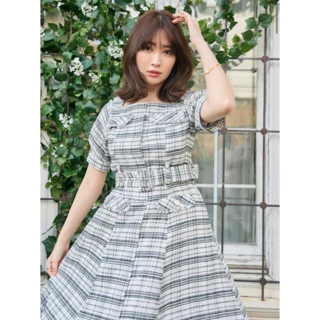 Her lip to(ハーリップトゥ)のClassic Tweed Belted Dress M Her lip to レディースのワンピース(ひざ丈ワンピース)の商品写真