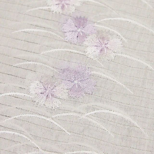 新品★夏用 本麻刺繍半襟 高級小千谷縮 日本製 和装小物 半衿 31718 レディースの水着/浴衣(和装小物)の商品写真