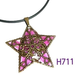 H711【新品】  スター 星 パープル  チョーカー ネックレス(ネックレス)