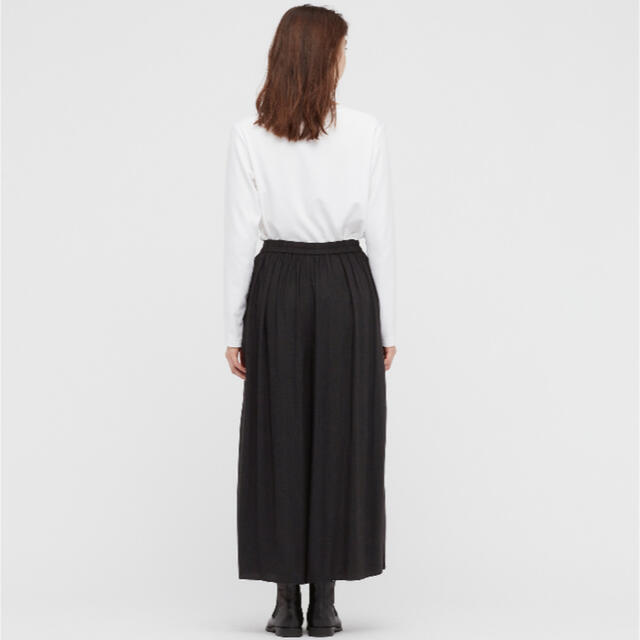 UNIQLO(ユニクロ)の【UNIQLO】ギャザースカートパンツ DarkGray Mサイズ レディースのスカート(ロングスカート)の商品写真