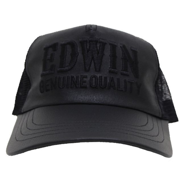 EDWIN(エドウィン)のEDWIN エドウイン キャップ 合皮 刺繍ロゴ 調節可能★ブラック新品 メンズの帽子(キャップ)の商品写真