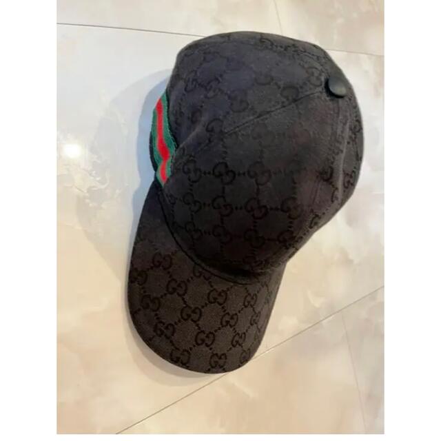 Gucci(グッチ)のGUCCI グッチ　キャップ　帽子　キャンバス　ブラック メンズの帽子(キャップ)の商品写真