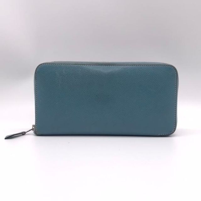 エルメス アザップ シルクイン ラウンドファスナー 長財布 ブルー