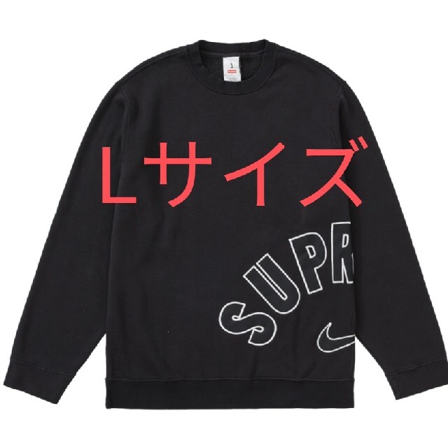 希少【supreme】side logo crew neck Lサイズ 黒-