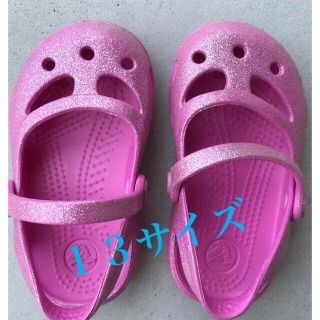 クロックス(crocs)のクロックス　crocs サンダル  13 ラメ　ピンク(サンダル)