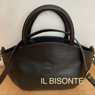 イルビゾンテ(IL BISONTE)のイルビゾンテ  ショルダーバッグ　トートバッグ　2way 黒(ショルダーバッグ)