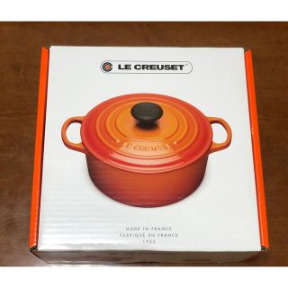 ルクルーゼ(LE CREUSET)の未使用品　ルクルーゼ　シグニチャー ココット・ロンド 20cm チェリーレッド(鍋/フライパン)