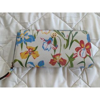 トリーバーチ(Tory Burch)のトリーバーチTory Burchアイリス模様長財布花柄✕ブルー(財布)