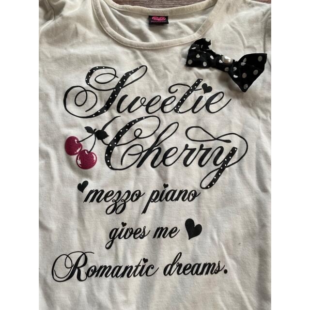 mezzo piano(メゾピアノ)のメゾピアノ 半袖　ドッキング　ワンピース　150 Tシャツ　フリルスカート 切替 キッズ/ベビー/マタニティのキッズ服女の子用(90cm~)(ワンピース)の商品写真