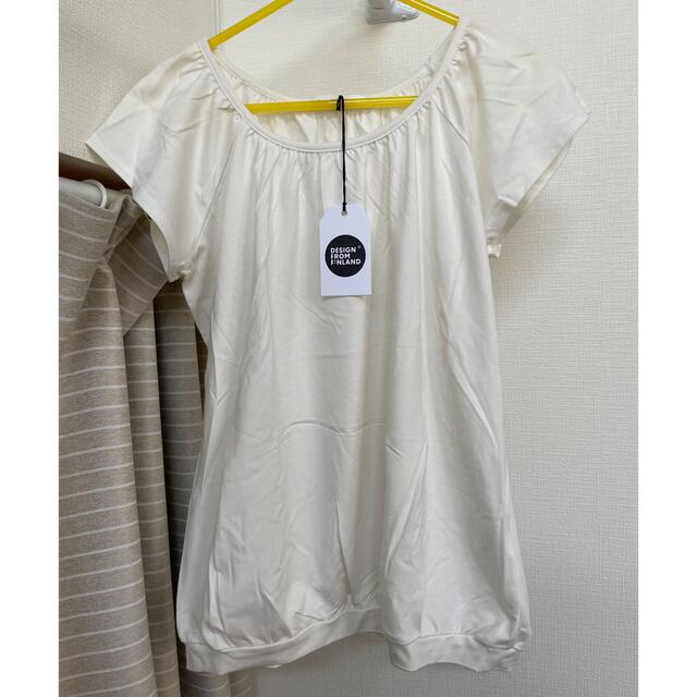 dinos(ディノス)の【新品未使用】白シンプル Tシャツ カットソー フィンランド　 レディースのトップス(カットソー(半袖/袖なし))の商品写真