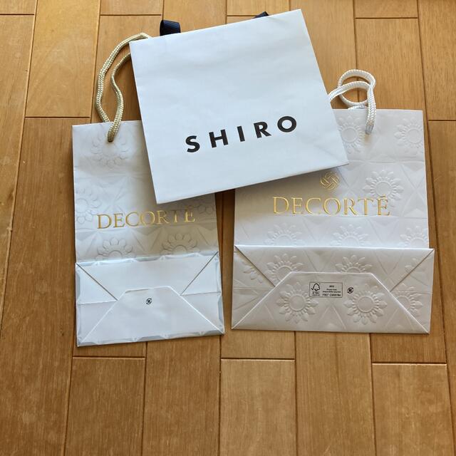 COSME DECORTE(コスメデコルテ)のコスメデコルテ　シロ　ショプ袋3枚 レディースのバッグ(ショップ袋)の商品写真