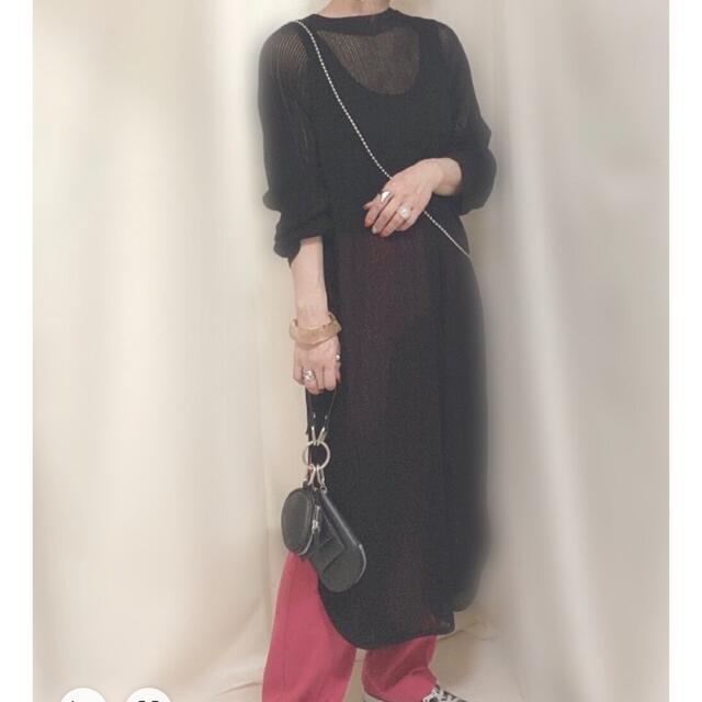 JEANASIS ジーナシス F マキシ丈ワンピース メッシュノースリーブ