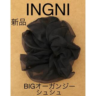 イング(INGNI)の新品　BIG オーガンジーシュシュ　　黒(ヘアゴム/シュシュ)