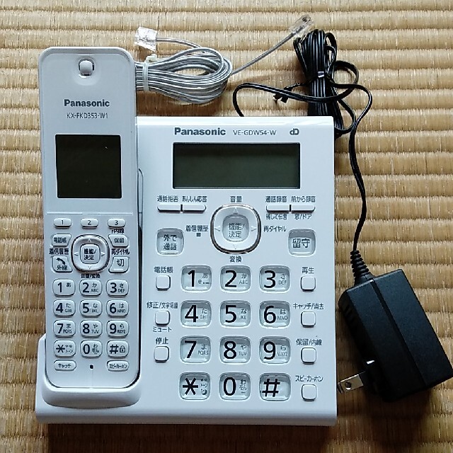 Panasonic  コードレス電話機 VE-GDW54D-W 子機無し