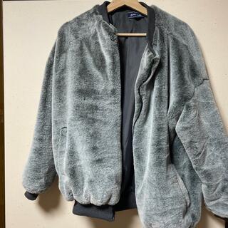 【値下げ】ファージャケット　グレー　モコモコ(毛皮/ファーコート)