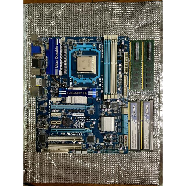 スマホ/家電/カメラAmd CPU Phenom II X6 1090T マザーボードメモリセット