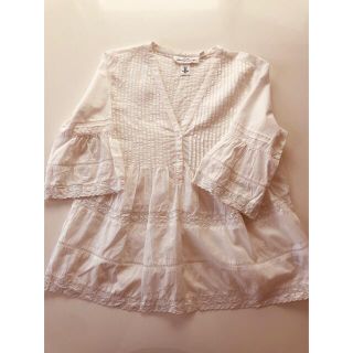 エイチアンドエム(H&M)のH&M トップス Vネック コットンブラウス L(シャツ/ブラウス(長袖/七分))