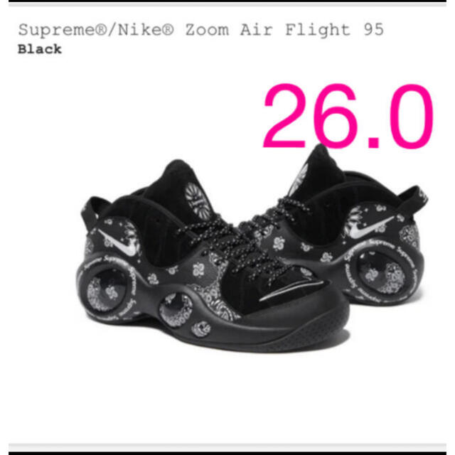 Supreme × Nike Air Zoom Flight 95 黒26cm