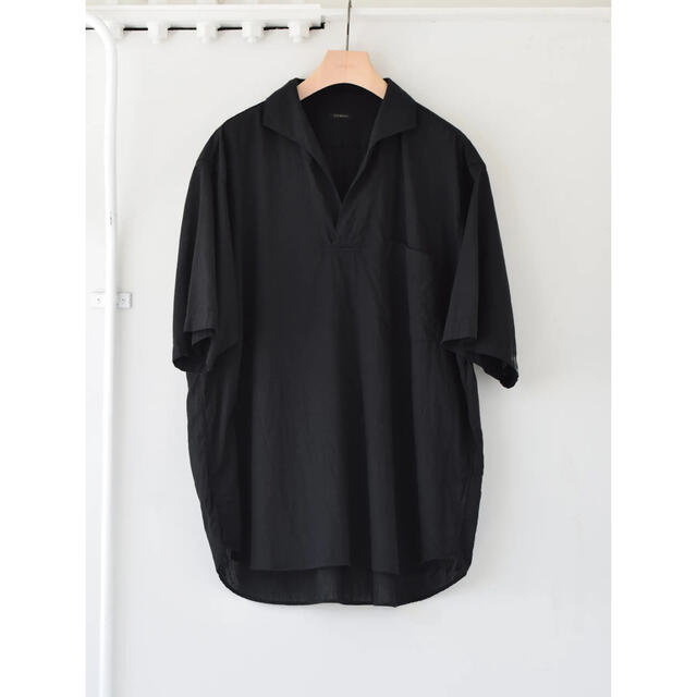 COMOLI22SSベタシャンスキッパー半袖シャツ ブラック サイズ3 新品シャツ