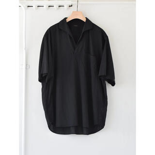COMOLI22SSベタシャンスキッパー半袖シャツ ブラック サイズ3 新品