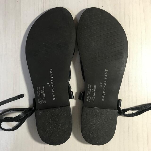 ZARA(ザラ)の▰ ゆり様専用 ZARA TRAFALUC 黒本革 サンダル EU 37 ▰ レディースの靴/シューズ(サンダル)の商品写真