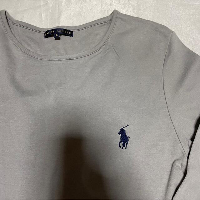 POLO RALPH LAUREN(ポロラルフローレン)のラルフローレン　グレー　ロングスリーブ　長袖　Tシャツ　ラルフ　ポロ レディースのトップス(Tシャツ(長袖/七分))の商品写真