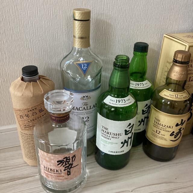 サントリー(サントリー)の山崎12年　白州　百年の孤独　響　MACALLAN 鍋島　空瓶 食品/飲料/酒の酒(ウイスキー)の商品写真