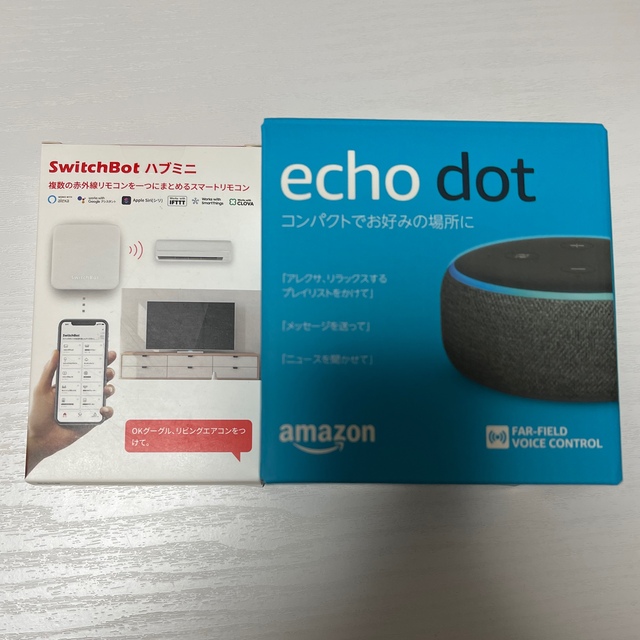 echo dot×1個　switchbot hub mini×1個