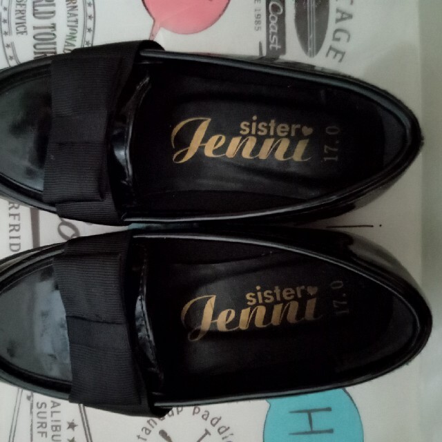 JENNI(ジェニィ)のSISTAR　JENNI　黒ローファー　14cm キッズ/ベビー/マタニティのベビー靴/シューズ(~14cm)(ローファー)の商品写真