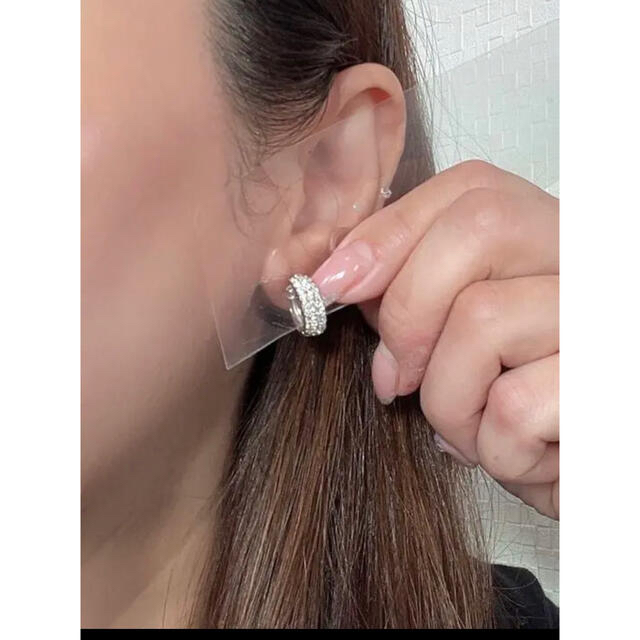 天然ダイヤモンド 1.00ct 中折れ式パヴェフープピアス PT900 【美品