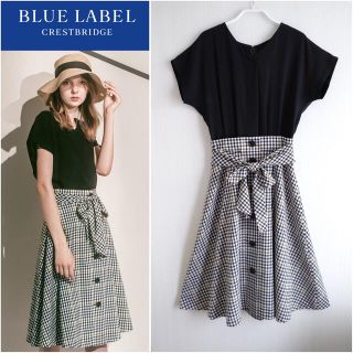 ブルーレーベルクレストブリッジ(BLUE LABEL CRESTBRIDGE)の期間限定で再値下げ【美品】ブルーレーベルクレストブリッジ　ワンピース(ひざ丈ワンピース)