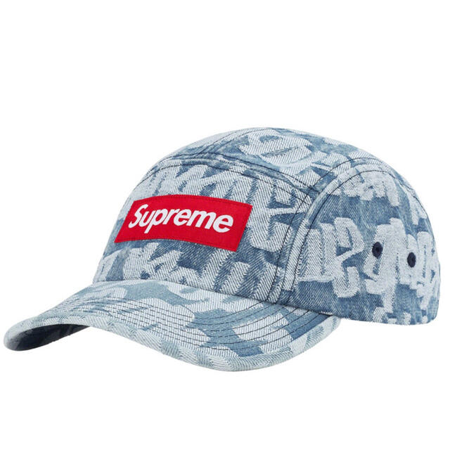 Supreme Fat Tip Jacquard Denim Camp Capキャップ