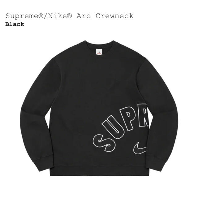 【XL】Supreme Nike Arc Crewneck Blackスウェット