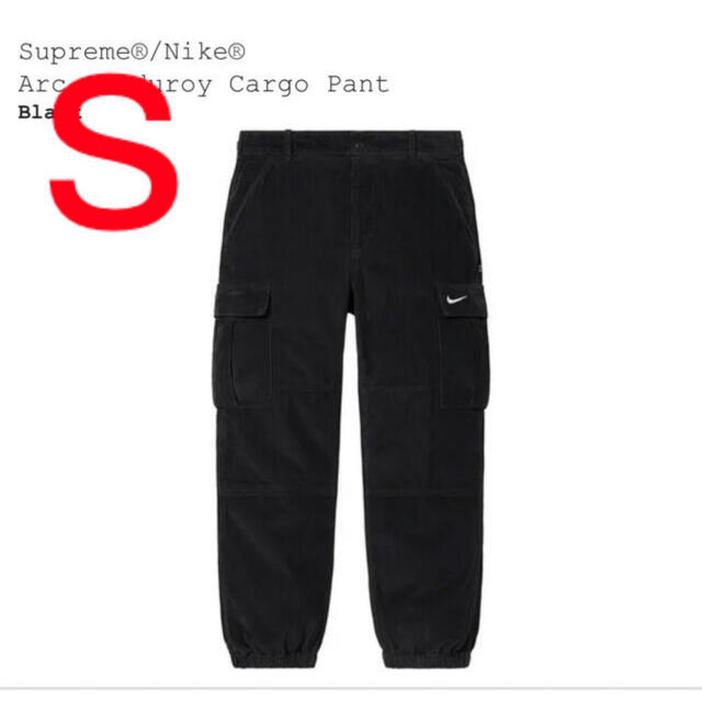 Supreme/Nike Arc Corduroy Cargo Pant 黒 S