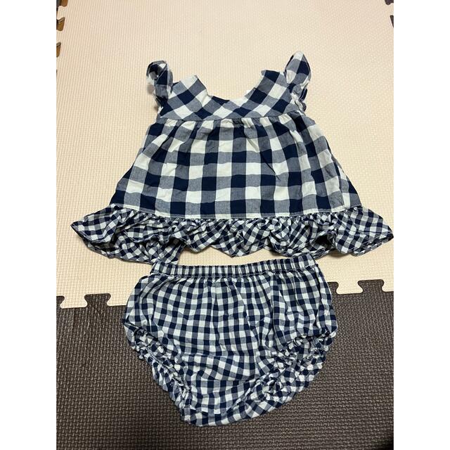 babyGAP(ベビーギャップ)のbabyGAP チェックトップス　ブルマ　セット キッズ/ベビー/マタニティのベビー服(~85cm)(シャツ/カットソー)の商品写真