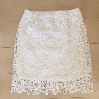 グレイル(GRL)の刺繍レース花柄スカート(ひざ丈スカート)