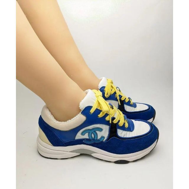 ピカピカ新品仕上⭐シャネルCHANEL ココマークスニーカー約23-