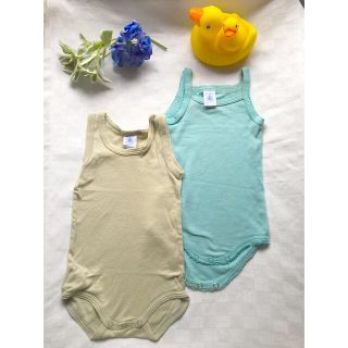 プチバトー(PETIT BATEAU)のプチバトー　ベビー　新生児　肌着2枚組　オーガニックコットン(肌着/下着)