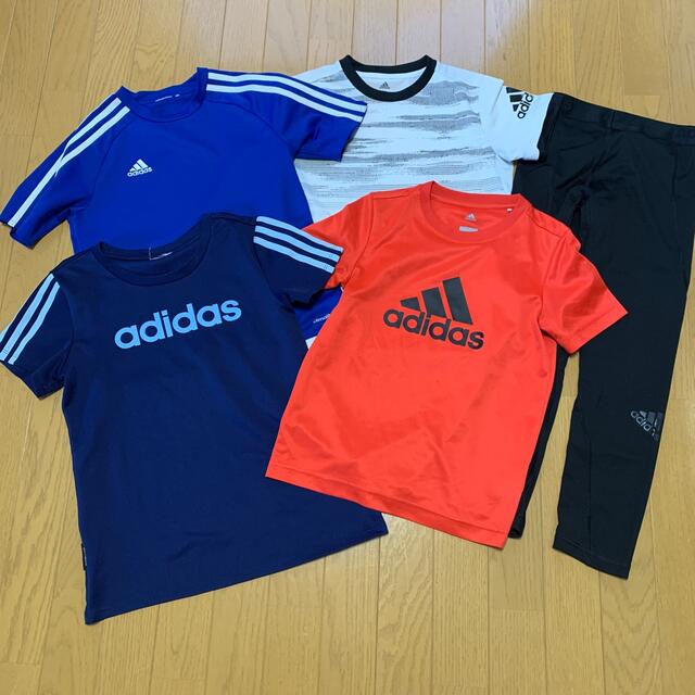 adidas(アディダス)の子供服☆adidas☆Tシャツ☆スパッツSET☆ climalite１４０ キッズ/ベビー/マタニティのキッズ服男の子用(90cm~)(Tシャツ/カットソー)の商品写真