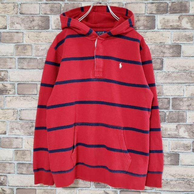 美品♡POLO Ralph Laurenワンポイントロゴボーダーフーディー-