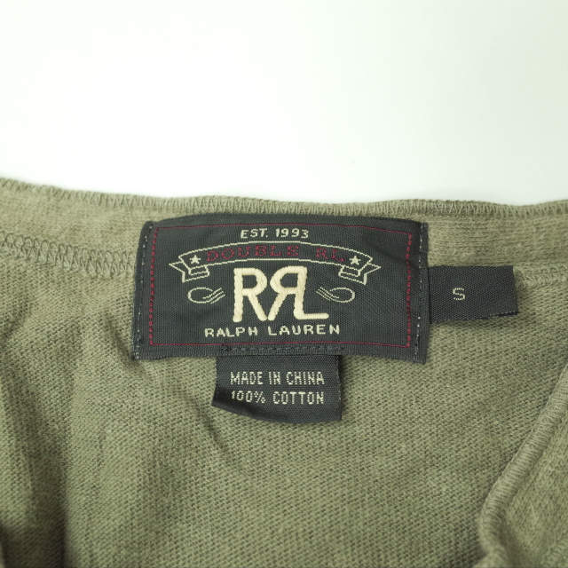 RRL(ダブルアールエル)のRRL ダブルアールエル HENLEY NECK L/S T-SHIRTS ヘンリーネックロングスリーブTシャツ S Olive 長袖 Double RL カットソー TEE フラットシーマ トップス【中古】【RRL】 メンズのトップス(Tシャツ/カットソー(七分/長袖))の商品写真