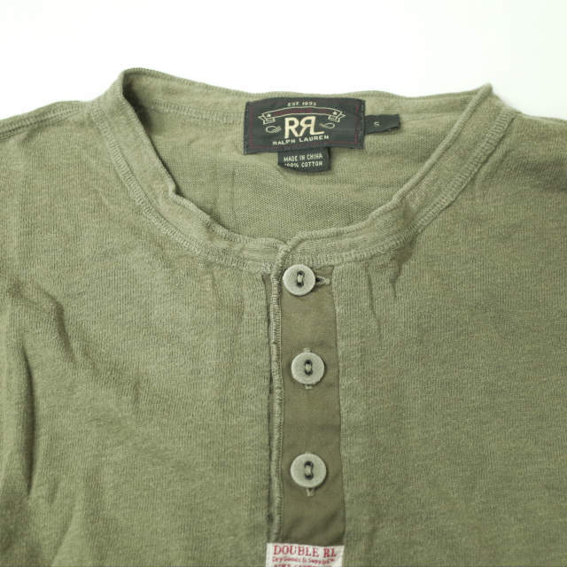 RRL(ダブルアールエル)のRRL ダブルアールエル HENLEY NECK L/S T-SHIRTS ヘンリーネックロングスリーブTシャツ S Olive 長袖 Double RL カットソー TEE フラットシーマ トップス【中古】【RRL】 メンズのトップス(Tシャツ/カットソー(七分/長袖))の商品写真