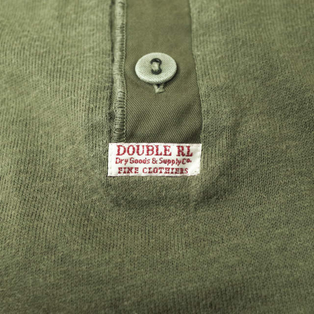 RRL(ダブルアールエル)のRRL ダブルアールエル HENLEY NECK L/S T-SHIRTS ヘンリーネックロングスリーブTシャツ S Olive 長袖 Double RL カットソー TEE フラットシーマ トップス【中古】【RRL】 メンズのトップス(Tシャツ/カットソー(七分/長袖))の商品写真