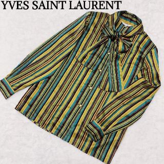 Yves Saint Laurent 長袖 ブラウス ストライプ サイズ34レディース