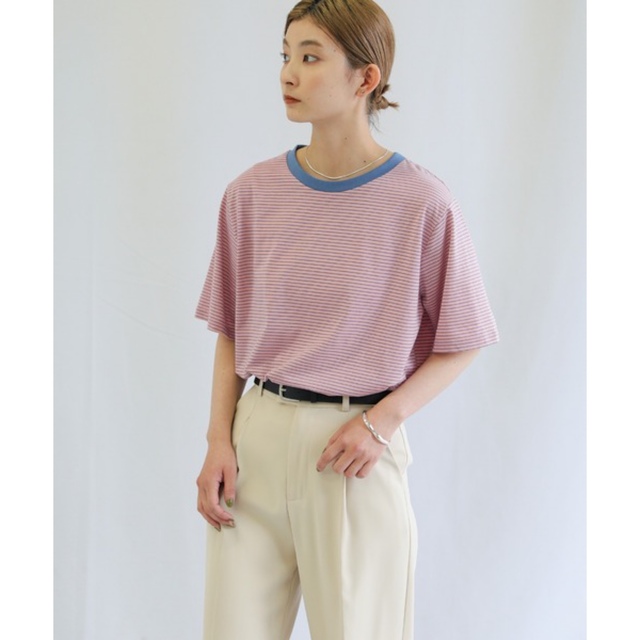 Kastane(カスタネ)の2022 SS バイカラーボーダーTシャツ メンズのトップス(Tシャツ/カットソー(半袖/袖なし))の商品写真
