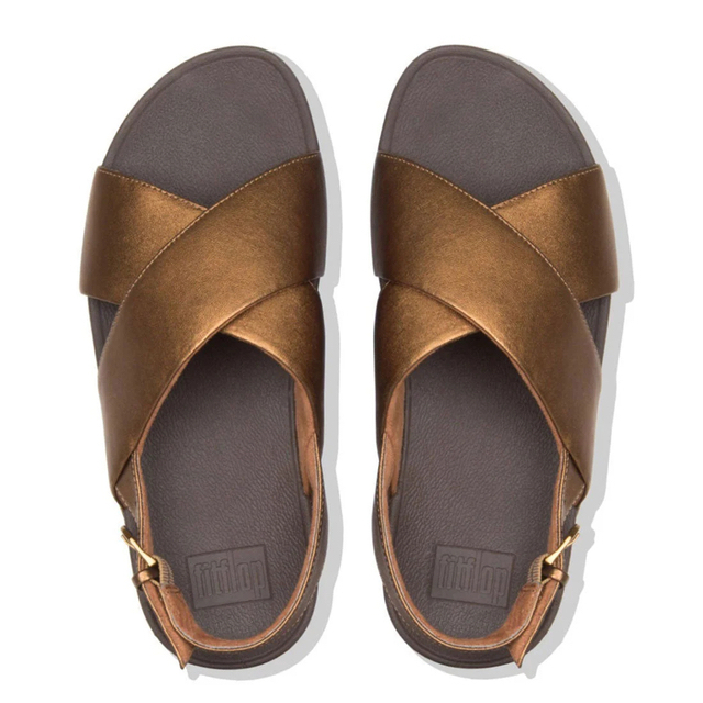 fitflop(フィットフロップ)の新品✨タグ付き♪定価17,600円fitflop 本革サンダル ブロンズカラー レディースの靴/シューズ(サンダル)の商品写真