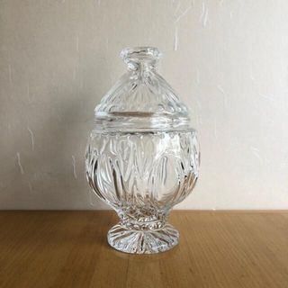 京都の古道具 ガラスのボンボニエール キャンディジャー 小物入れ アンティーク(小物入れ)